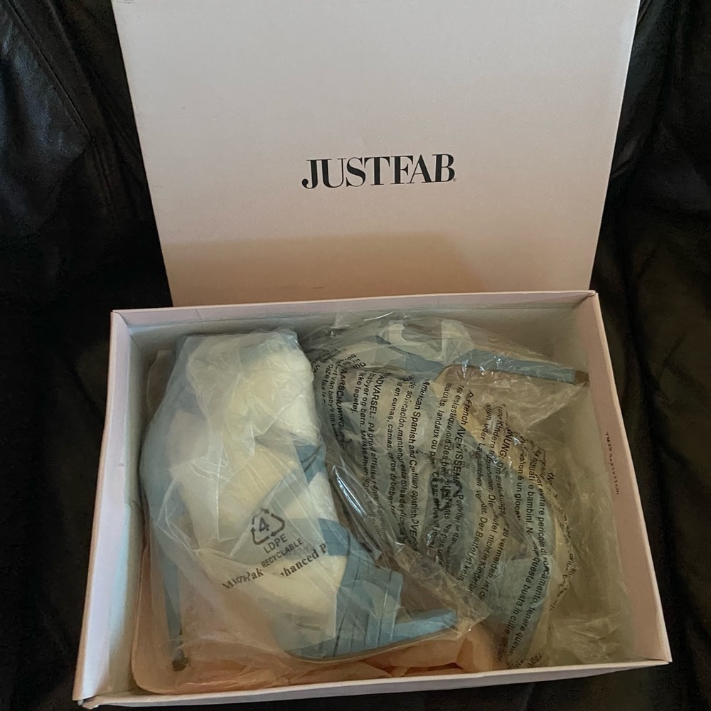 JUST FAB - NEW - Party Pleaser Strappy Heeled Sandal. Stone Blue. 5.5 - Picture 6 of 8